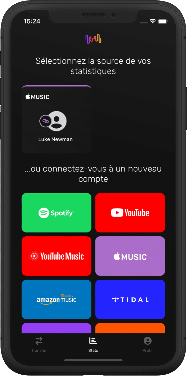 Sélectionnez votre service de musique